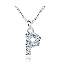 Necklace Silver P Shape SSLPE-P